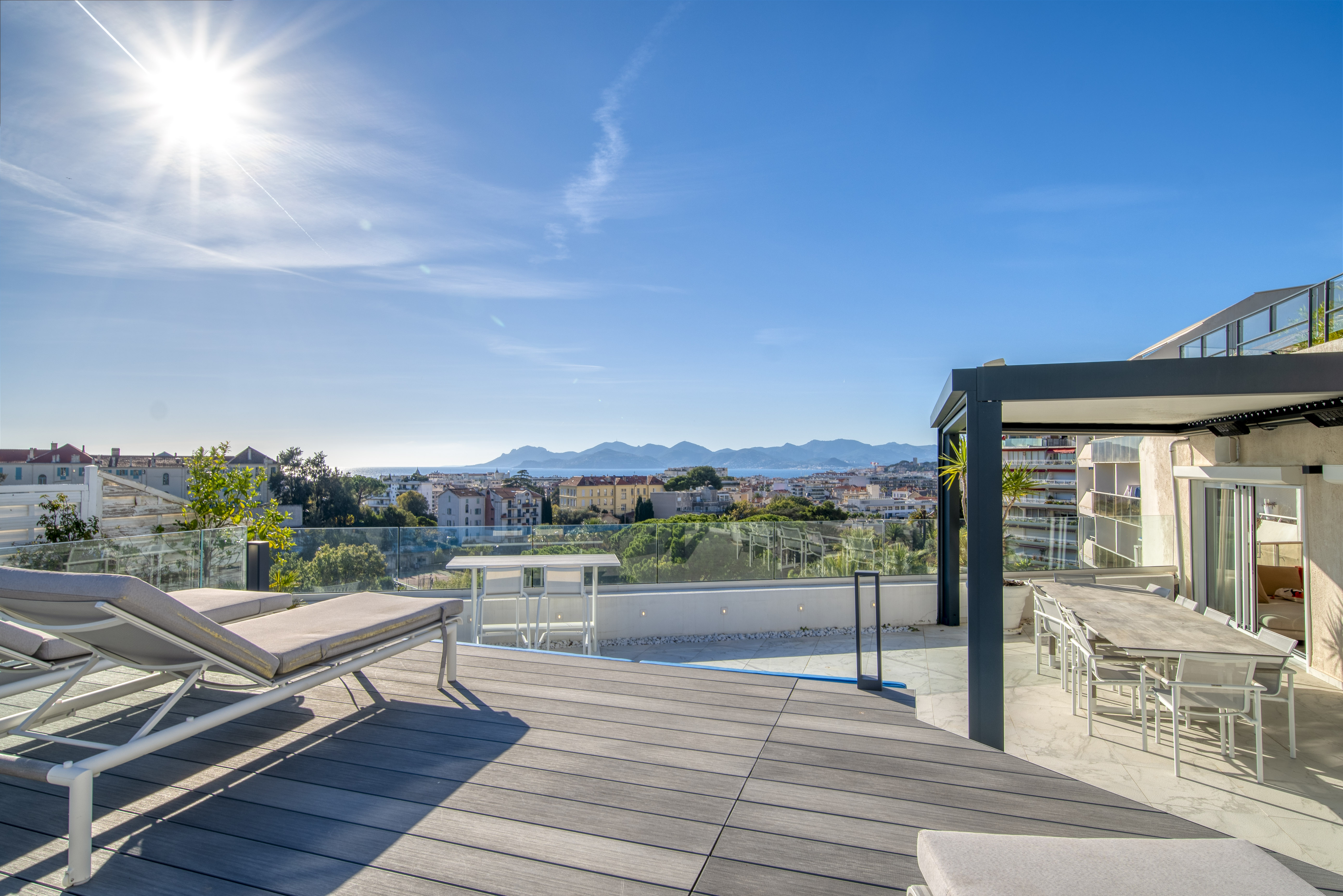 Penthouse vue mer à louer Cannes